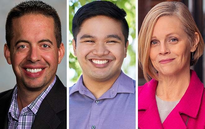 Aaron Richardson, left, Angelito Tenorio, center, and Gillian Battino, right.