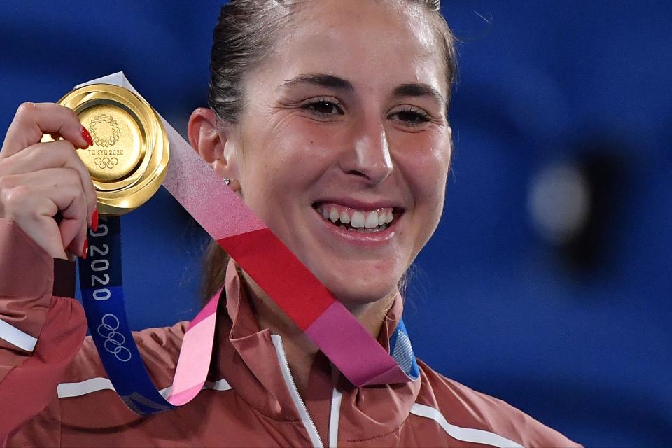 Belinda Bencic is Switzerland’s first female Olympic gold medallist in tennis (AFP via Getty Images)