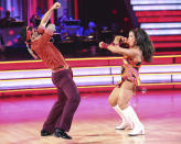 Mark Ballas and Alexandra Raisman perform on "Dancing With the Stars."