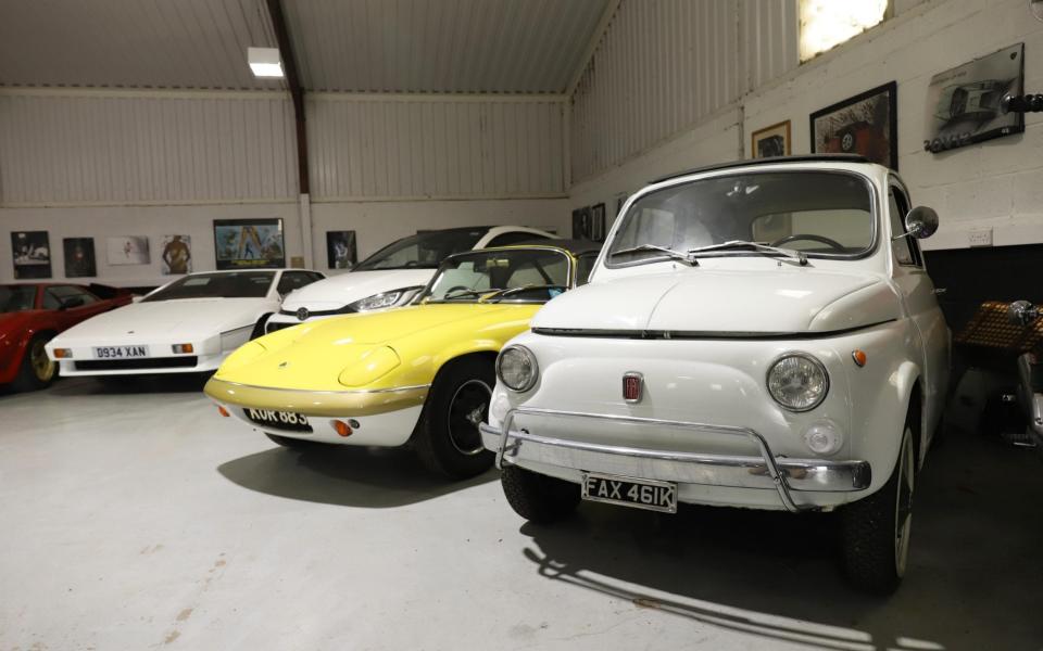 Harry Metcalfe's car collection - Lotus Elan and Fiat 500 - John Lawrence