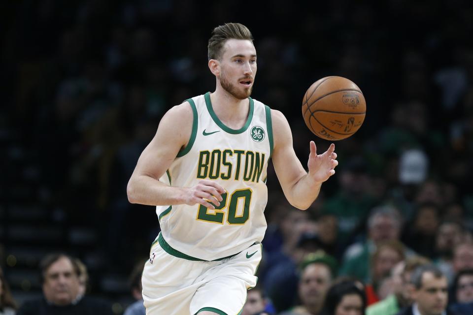 Whether it’s injury-hangover or reduced usage, one thing is for sure: Gordon Hayward hasn’t lived up to fantasy owners’ expectations thus far. (AP Photo/Michael Dwyer)