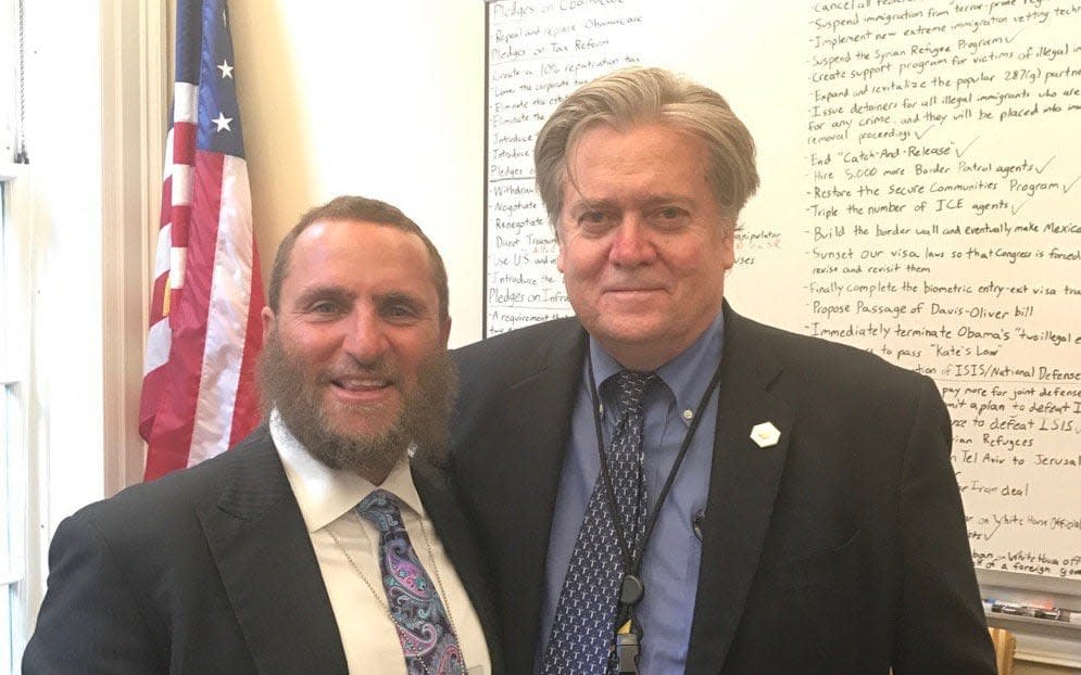 The whiteboard provided an insight into Bannon's plans - Twitter/@RabbiScmuley 