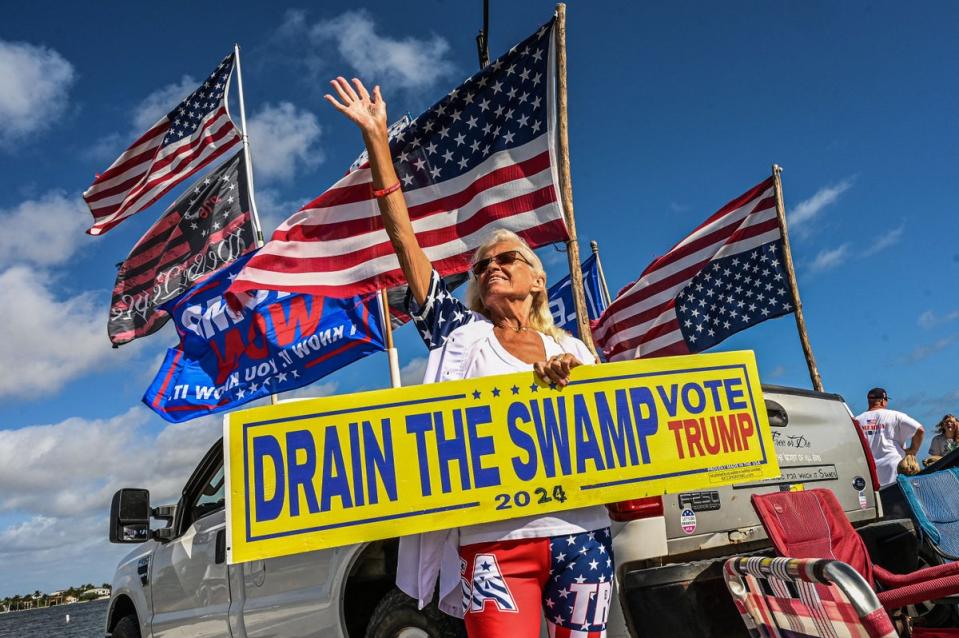 Few Trump supporters are heeding his call to take to the streets to protest (AFP via Getty Images)