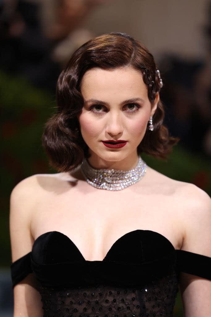 A closeup of Maude Apatow's neckline