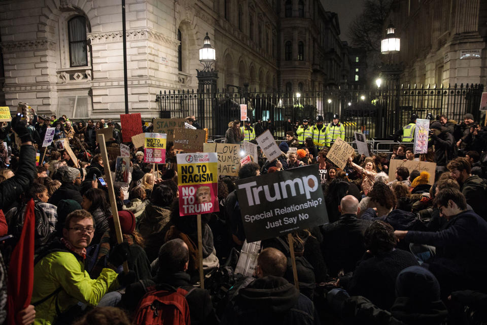 UK protests erupt over Trump’s Muslim travel ban