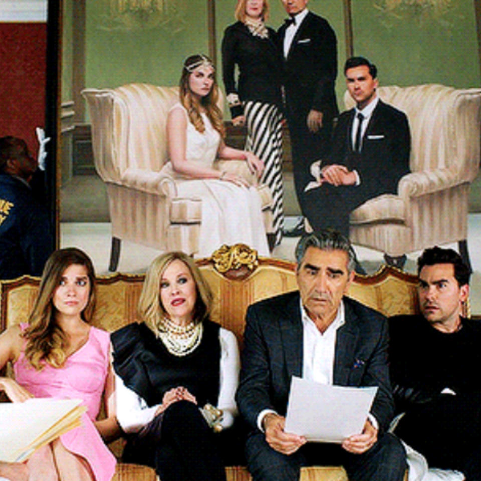 Eugene Levy, Catherine O'Hara, Annie Murphy, and Dan Levy in "Schitt's Creek"