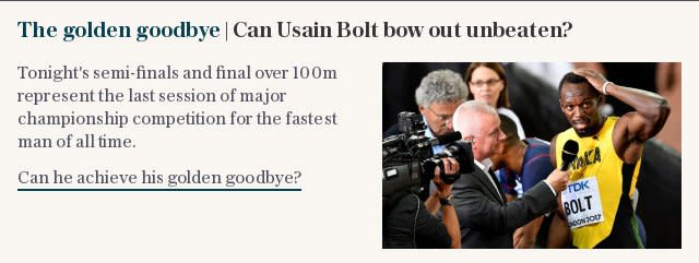 The golden goodbye | Can Usain Bolt bow out unbeaten?