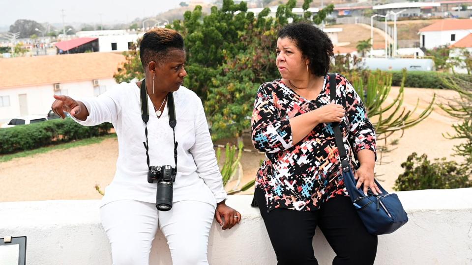 Deborah Barfield Berry and Nichelle Smith in Luanda, Angola.