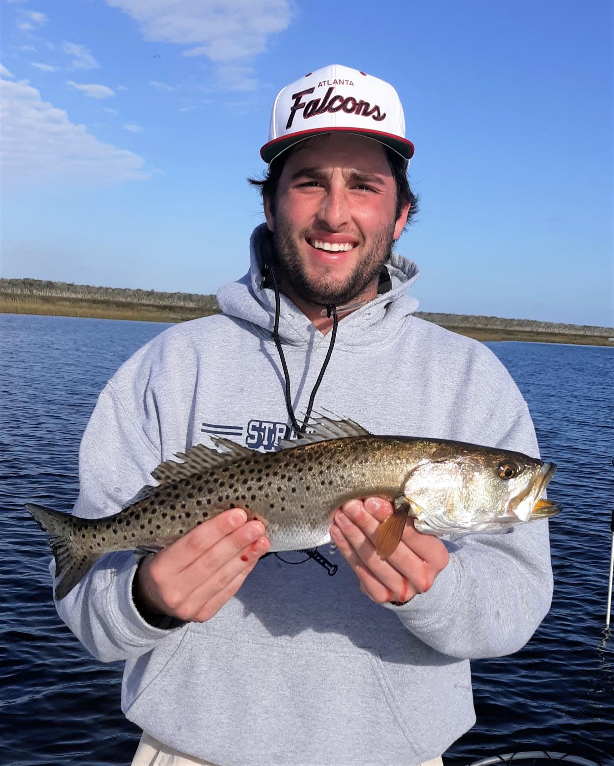 Stetson Hatcher of Macon Georgia, with a 22 -inch trout taken on Nov. 21, 2021.