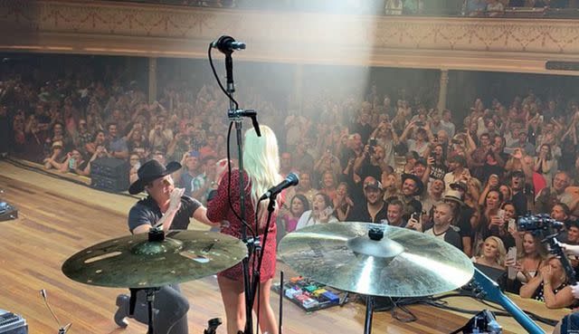 <p>Dierks Bently Instagram</p> Jon Pardi proposing to Summer Pardi in 2019.