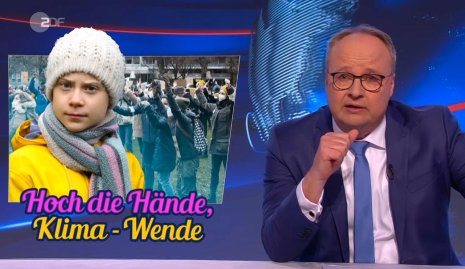 Die "Ökobratzen" feiern: Karlsruhe hat das Klimagschutzgesetz kassiert, berichtete Oliver Welke in der "heute-show". (Bild: ZDF)