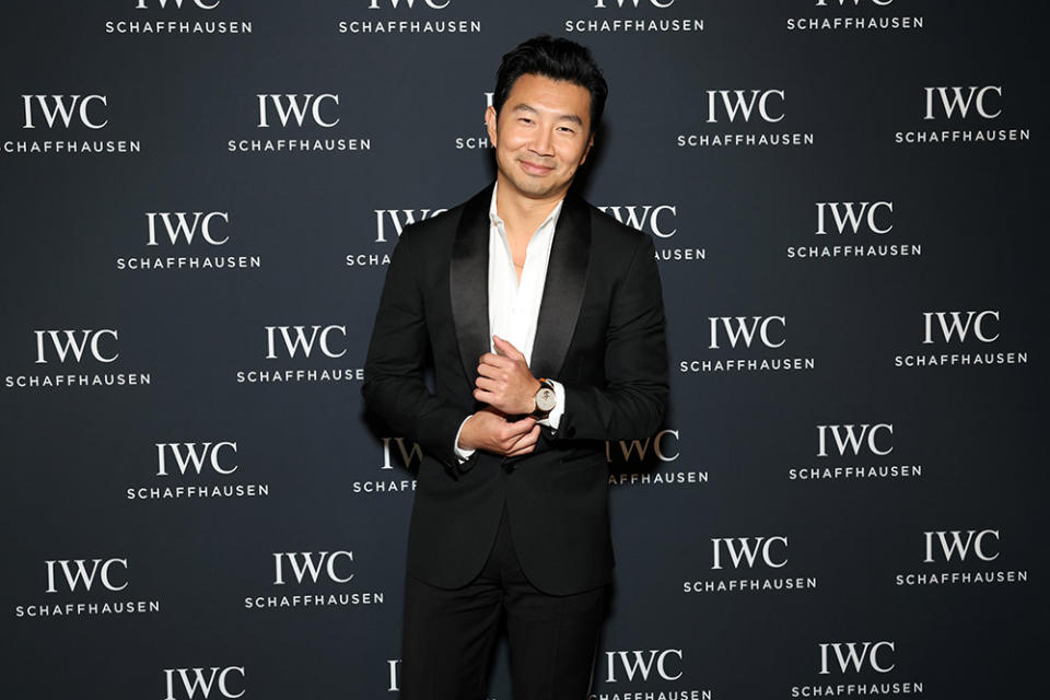 Simu Liu attends the IWC Schaffhausen Rodeo flagship re-opening at IWC Boutique on October 05, 2023 in Beverly Hills, California.