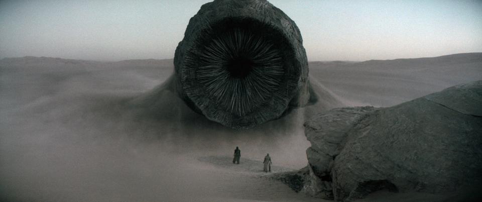 A large sand worm in "Dune"