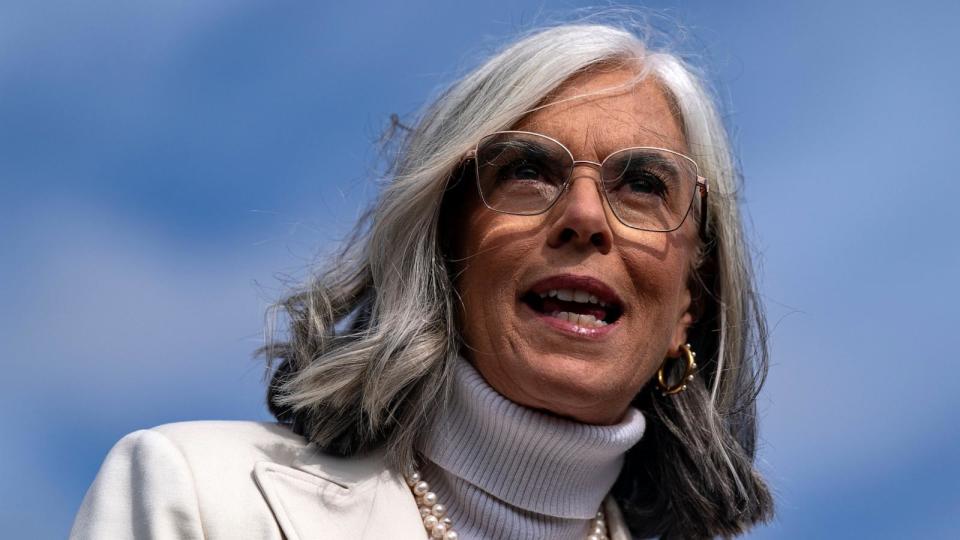 PHOTO: Rep. Katherine Clark speaks during a news conference held by members of the Pro-Choice Caucus and Democratic Women's Caucus at the U.S. Capitol, on March 7, 2024, in Washington, D.C.  (Kent Nishimura/Getty Images)