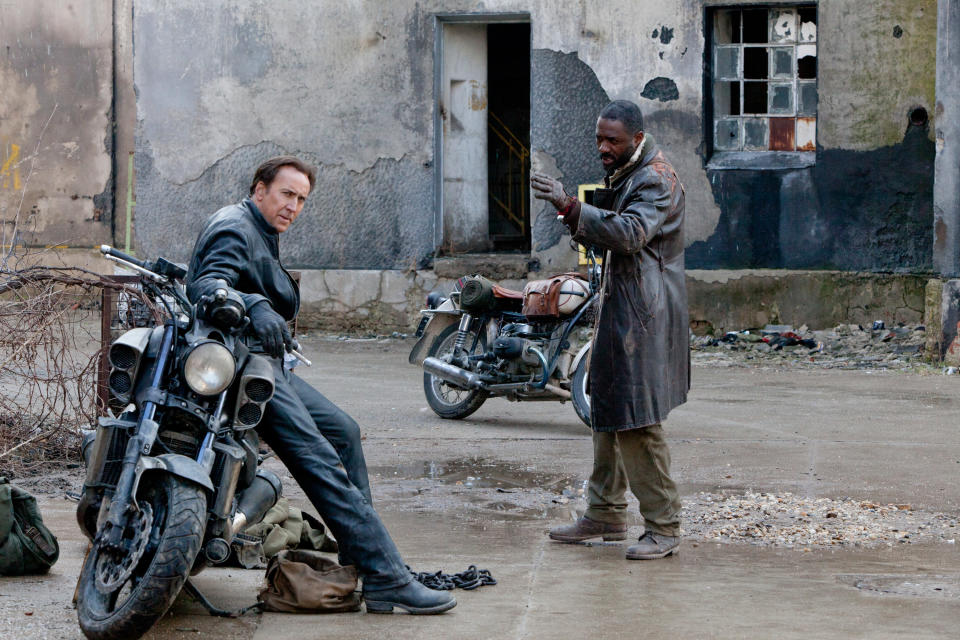 GHOST RIDER: SPIRIT OF VENGEANCE, from left: Nicolas Cage, Idris Elba, 2012. ph: Egon Endrenyi/©Columbia Pictures/courtesy Everett Collection