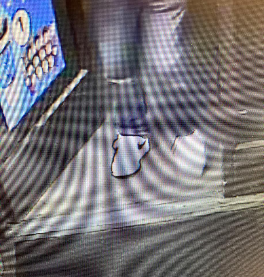 Suspect Jarid Haddock's shoes seen on surveillance video.