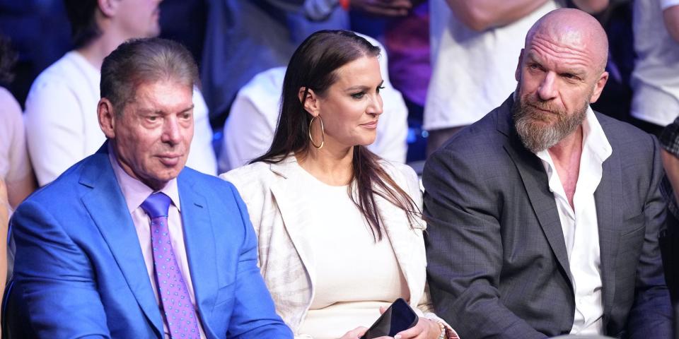 Vince McMahon, Stephanie McMahon, and Triple-H were Octagonside for Adesanya's performance.