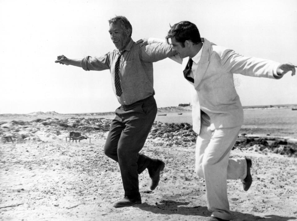 Anthony Quinn, Alan Bates, ‘Zorba the Greek’ (1964) - Credit: Everett Collection