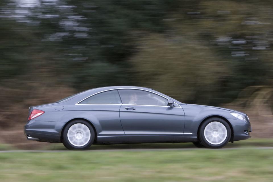 <p>Thunderous even without AMG’s ministrations, and all the more so when it’s in all-black. Evidently well cared for, unlike many ageing CLs, our find has had 12 services over its 15-year life. Sat-nav, heated seats, a sunroof and reversing camera are among the goodies.</p>
