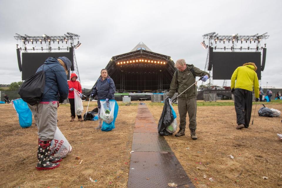 Glastonbury organisers told revellers to ‘love the farm’ and ‘leave no trace’ (EPA)