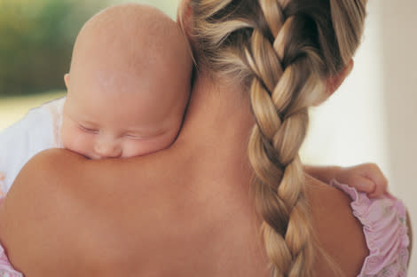 This photo makes me so excited for a new baby (also makes me want to learn how to braid my hair)