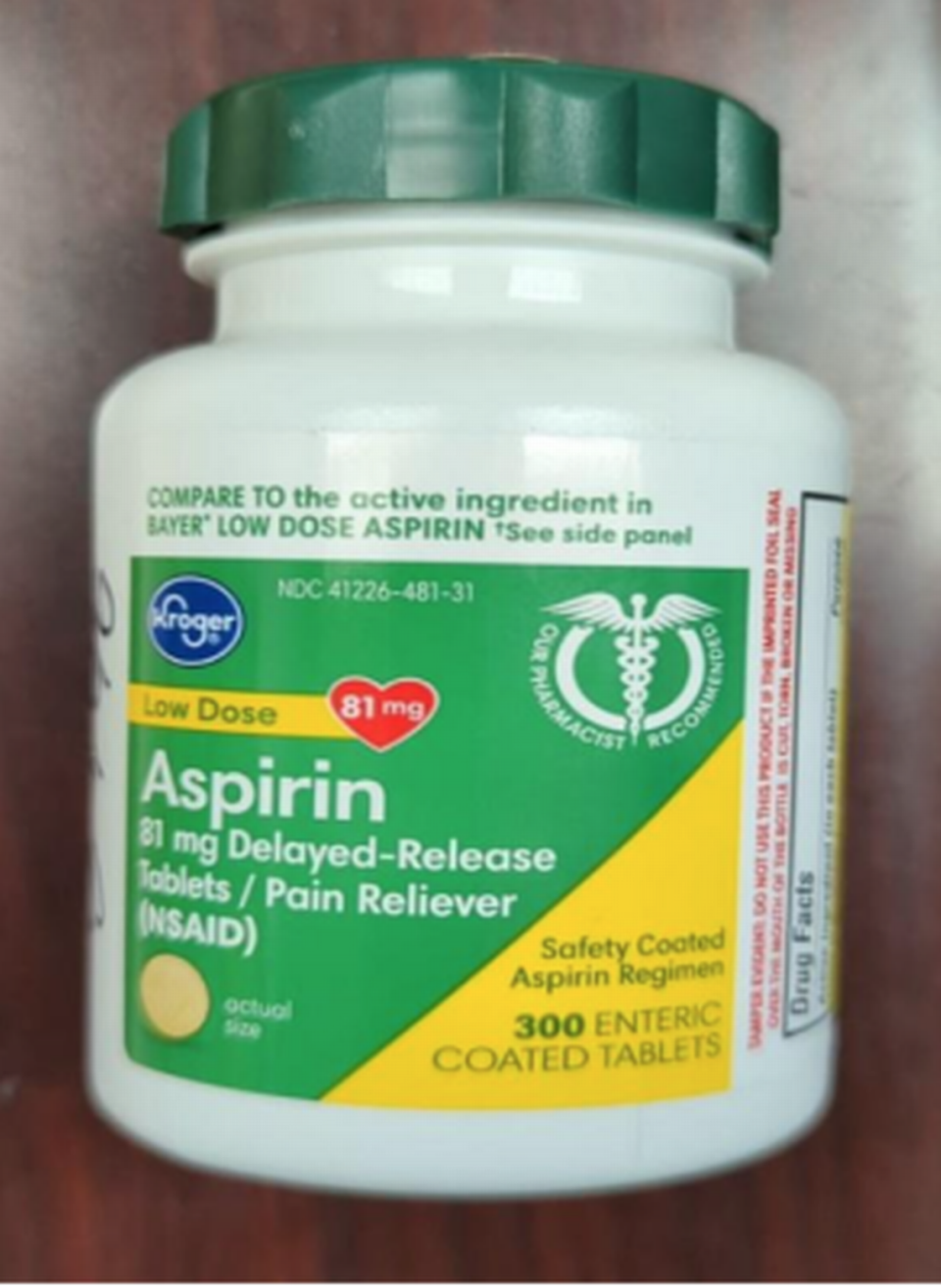 Recalled Kroger Aspirin