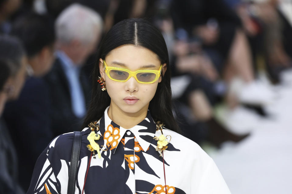 A model wears a creation as part of the Valentino Ready To Wear Spring-Summer 2020 collection, unveiled during the fashion week, in Paris, Sunday, Sept. 29, 2019. (Photo by Vianney Le Caer/Invision/AP)