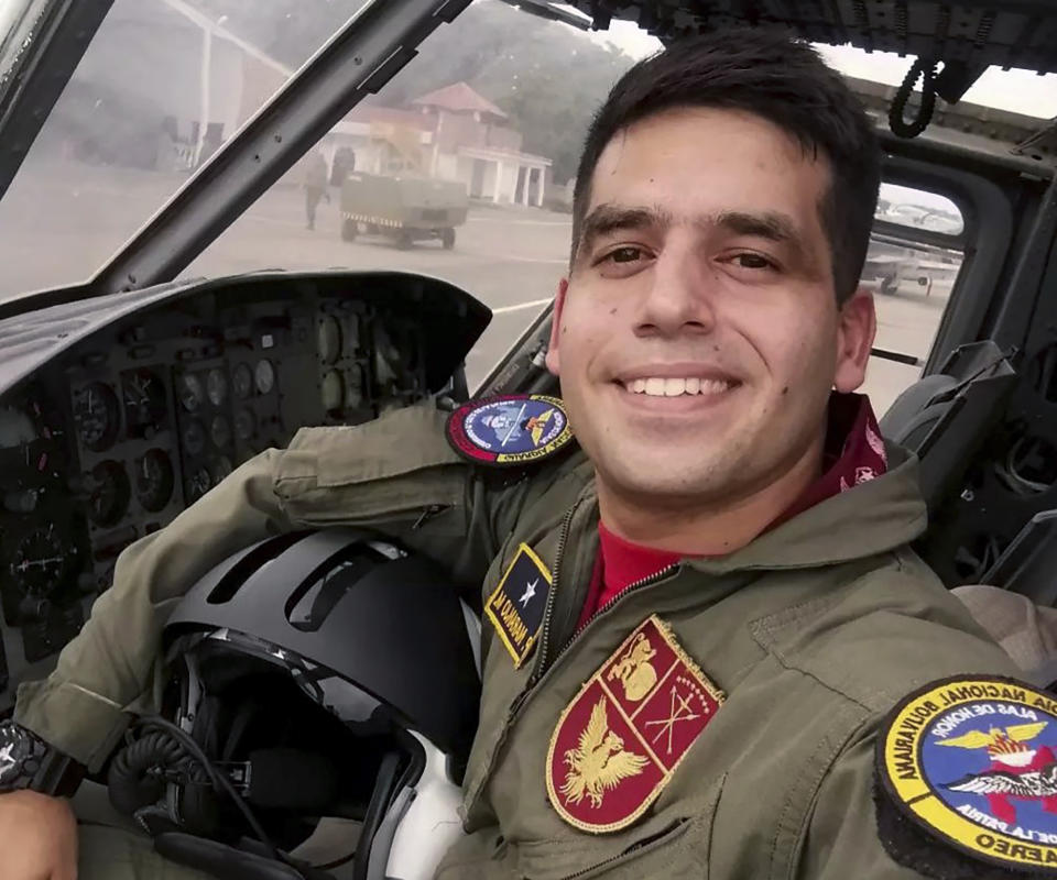 This undated photo provided by Maria Elena Machado shows Lt. Pedro Naranjo in Venezuela. The son of a prominent opponent of Venezuela’s Nicolas Maduro, Naranjo has been arrested after being deported by the U.S. in what migration experts say was a perfectly foreseeable outcome of the Biden administration’s push to discourage asylum seekers from the turbulent South American nation. (Maria Elena Machado via AP)