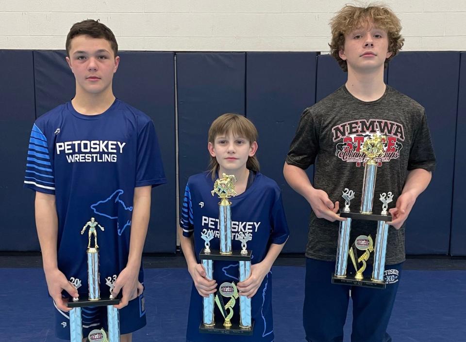 A trio of Petoskey youth wrestlers earned top four finishes at the state finals recently, which included Hunter Cole, William Laura and Konstantin Rush.