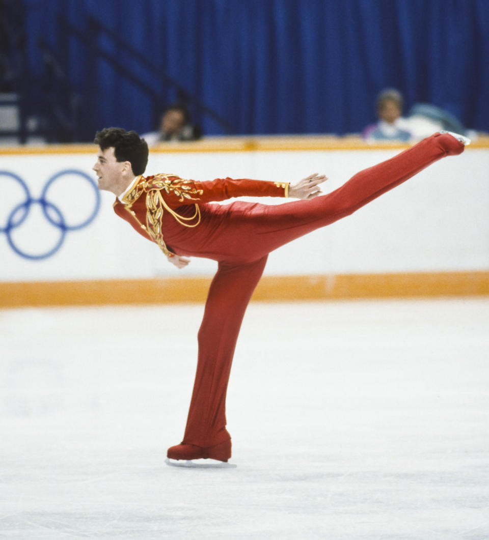 The Canadian skates in the final of the men's singles event of the 1988 Winter Olympic Games in Calgary, Canada, on Feb. 20.