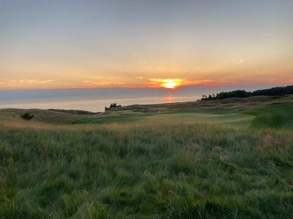 Watching a sunset over Lake Michigan at Arcadia Bluffs Golf Club on July 14, 2022.
