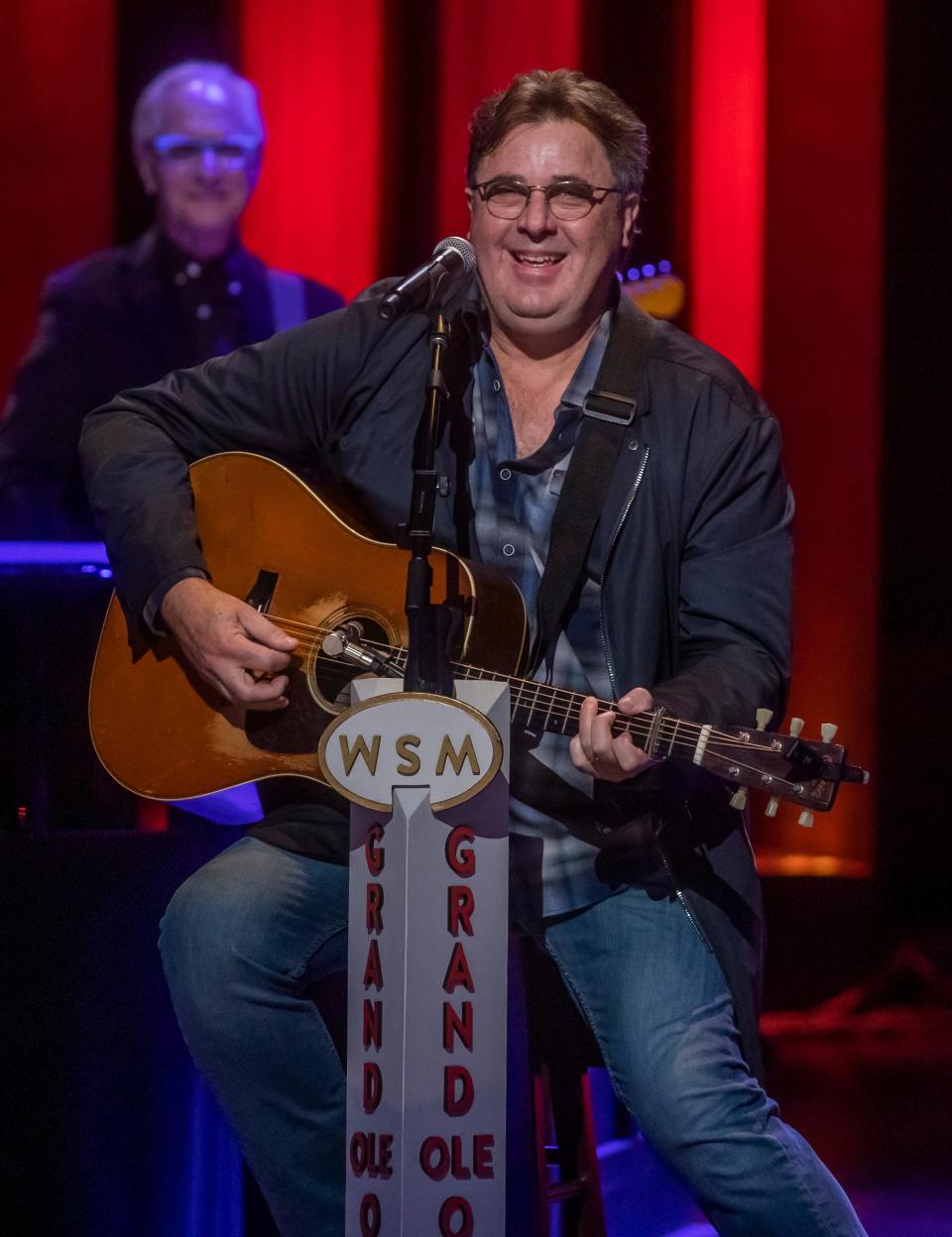 Vince Gill performs during the Grand Ole Opryâ€™s 5,000th Saturday night show Saturday, October 30, 2021.