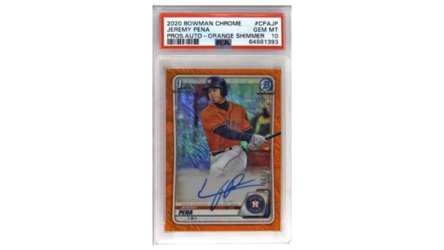 Jeremy Pena 2020 Bowman Chrome 1st Bowman Chrome Speckle Autograph