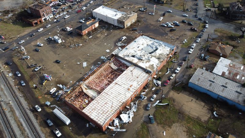 Aftermath of a tornado in Selma