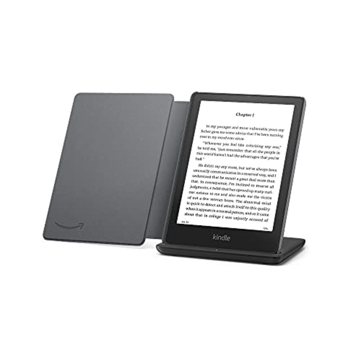 Kindle Paperwhite Signature Edition Essentials Bundle including Kindle Paperwhite Signature Edition (32 GB), Fabric Cover - Black, and Wireless Charging Dock (AMAZON)