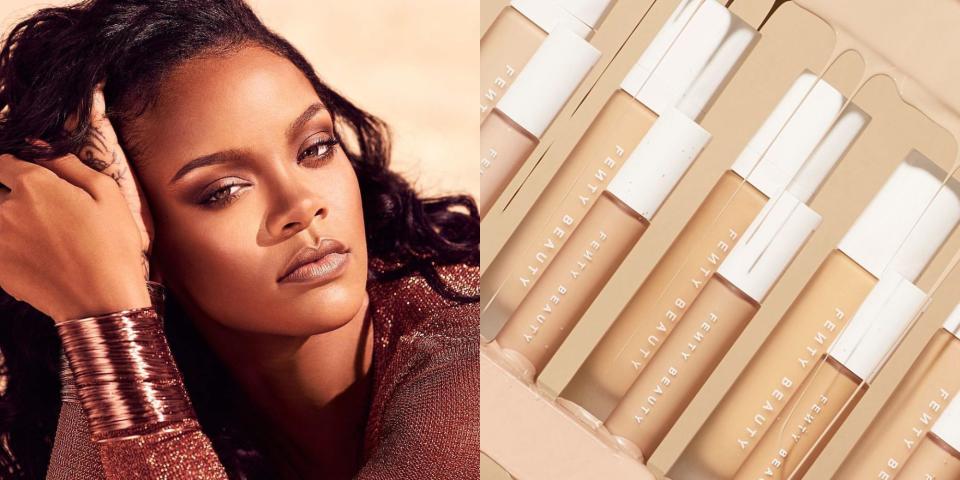 <h3>Rihanna X Fenty Beauty X 人氣底妝</h3><p>身兼歌手、演員、企業家的美國樂壇天后Rihanna蕾哈娜（全名 Robyn Rihanna Fenty），自2017年和 LVMH 旗下美妝孵化器 Kendo 合作推出彩妝品牌Fenty Beauty，其從底妝到各色彩妝商品上，提供多元且包容性的全色調選擇，讓所有膚色人種都能找到適合自己的顏色，一推出就造成熱賣！<br><br>Fenty Beauty的Pro-Filt'r底妝系列，粉底液、遮瑕膏皆提供高達50種色調的底妝色供選擇，是人氣不墜的熱銷商品之一。今年更推出迷你版的飾底乳和定妝蜜粉，為你的夏季旅行美妝行頭做足準備！<strong><br><br>Info>>></strong><a href="https://www.fentybeauty.com/pro-filtr/soft-matte-longwear-foundation/FB30006.html?dwvar_FB30006_color=FB0340" rel="nofollow noopener" target="_blank" data-ylk="slk:PRO FILT'RSoft Matte Longwear Foundation;elm:context_link;itc:0;sec:content-canvas" class="link "><br>PRO FILT'RSoft Matte Longwear Foundation</a></p><p><a href="https://www.fentybeauty.com/pro-filtr/instant-retouch-concealer/FB30010.html?dwvar_FB30010_color=FB1340" rel="nofollow noopener" target="_blank" data-ylk="slk:PRO FILT'R Instant Retouch Concealer;elm:context_link;itc:0;sec:content-canvas" class="link ">PRO FILT'R Instant Retouch Concealer</a></p><p><a href="https://www.fentybeauty.com/pro-filtr/mini-instant-retouch-setting-powder/FB30016.html?dwvar_FB30016_color=FB9005" rel="nofollow noopener" target="_blank" data-ylk="slk:PRO FILT'R Mini Instant Retouch Setting Powder;elm:context_link;itc:0;sec:content-canvas" class="link ">PRO FILT'R Mini Instant Retouch Setting Powder</a></p><p><a href="https://www.fentybeauty.com/pro-filtr/mini-instant-retouch-primer/FB30012.html?dwvar_FB30012_color=FB3037" rel="nofollow noopener" target="_blank" data-ylk="slk:PRO FILT'R Mini Instant Retouch Primer;elm:context_link;itc:0;sec:content-canvas" class="link ">PRO FILT'R Mini Instant Retouch Primer</a></p><cite>@fentybeauty - Instagram</cite>