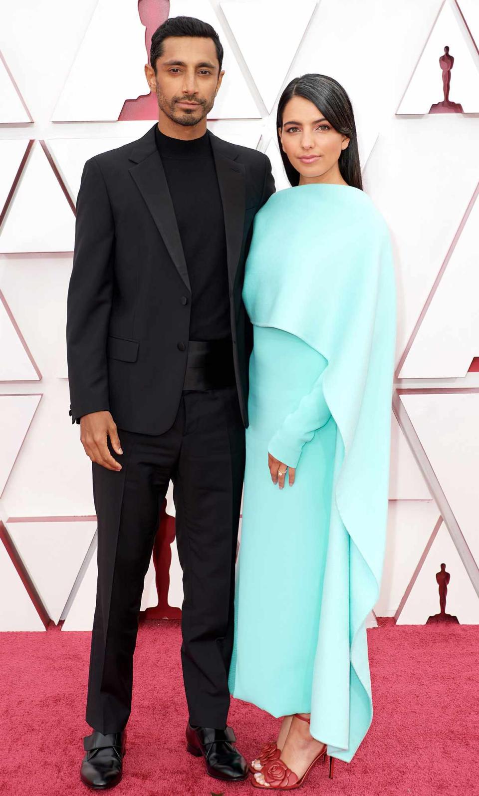 Riz Ahmed and Fatima Farheen Mirza attend the 93rd Annual Academy Awards at Union Station on April 25, 2021 in Los Angeles, California