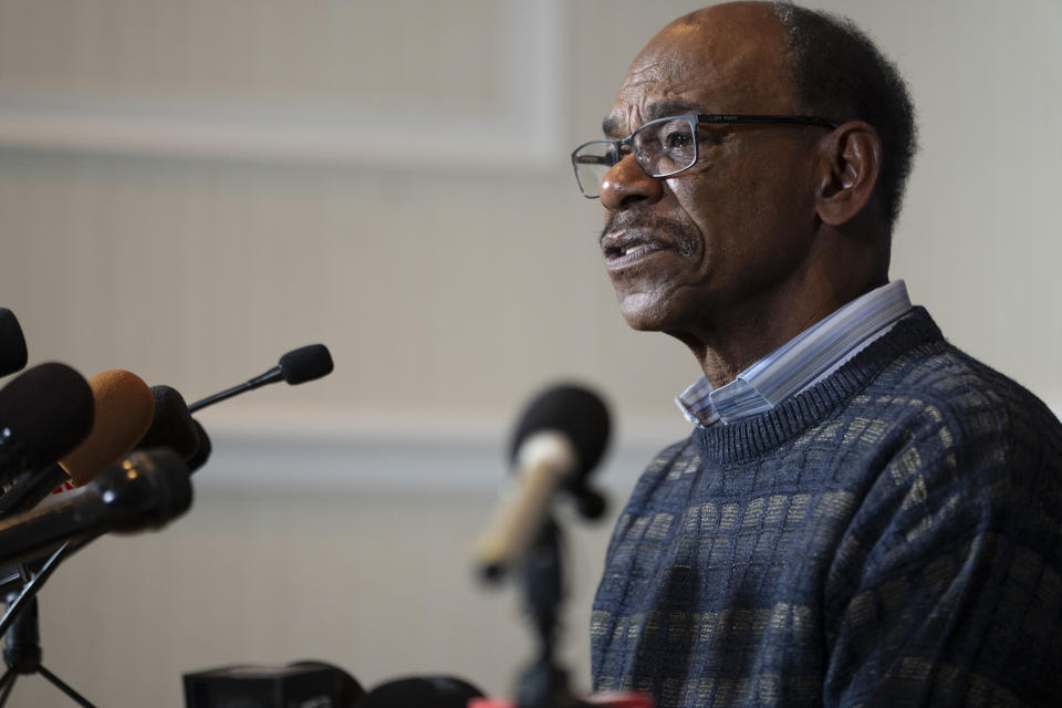 Los Angeles Angels manager Ron Washington responds to questions during the Major League Baseball winter meetings Monday, Dec. 4, 2023, in Nashville, Tenn. (AP Photo/George Walker IV)
