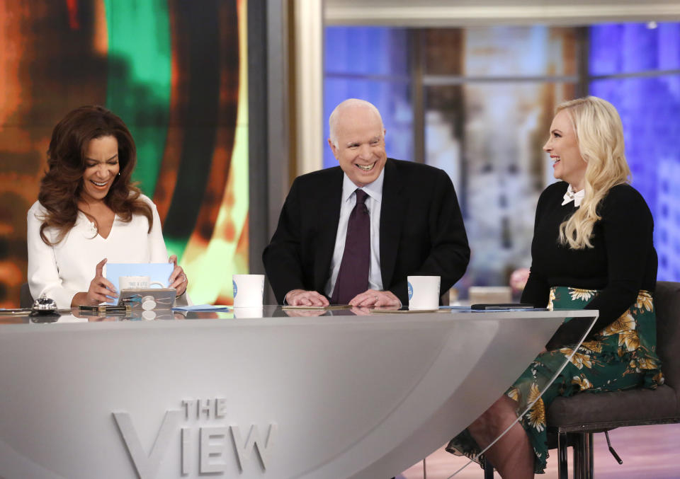 McCain stopped by ABC's "The View" on his daughter Meghan McCain's birthday.