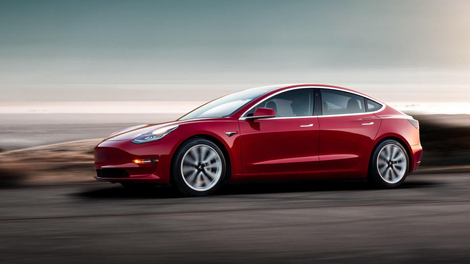 Model 3 - Red Driving Sunset