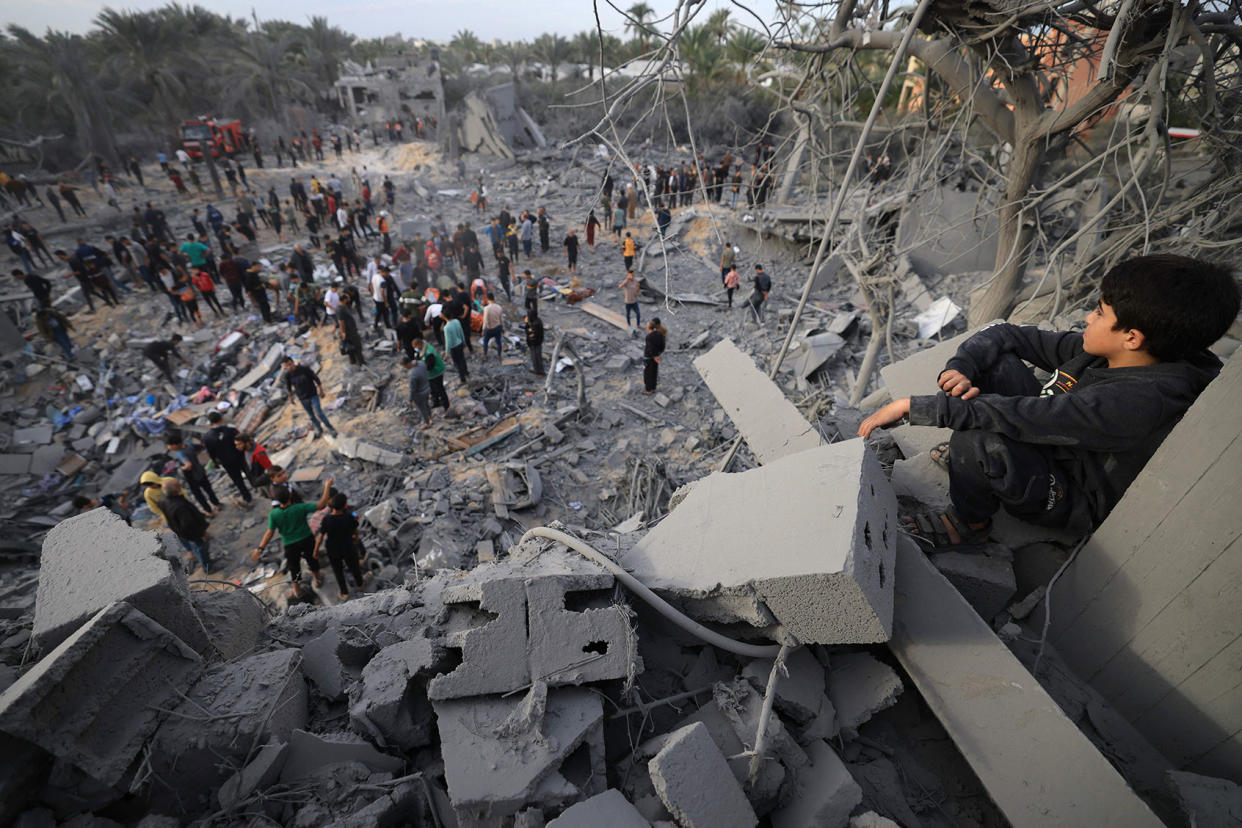 Gaza rubble destruction air strike MAHMUD HAMS/AFP via Getty Images
