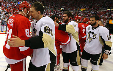 The Red Wings and Penguins squared off for the Stanley Cup in 2008 and '09, but it's very rare for teams to make it to the final in consecutive seasons