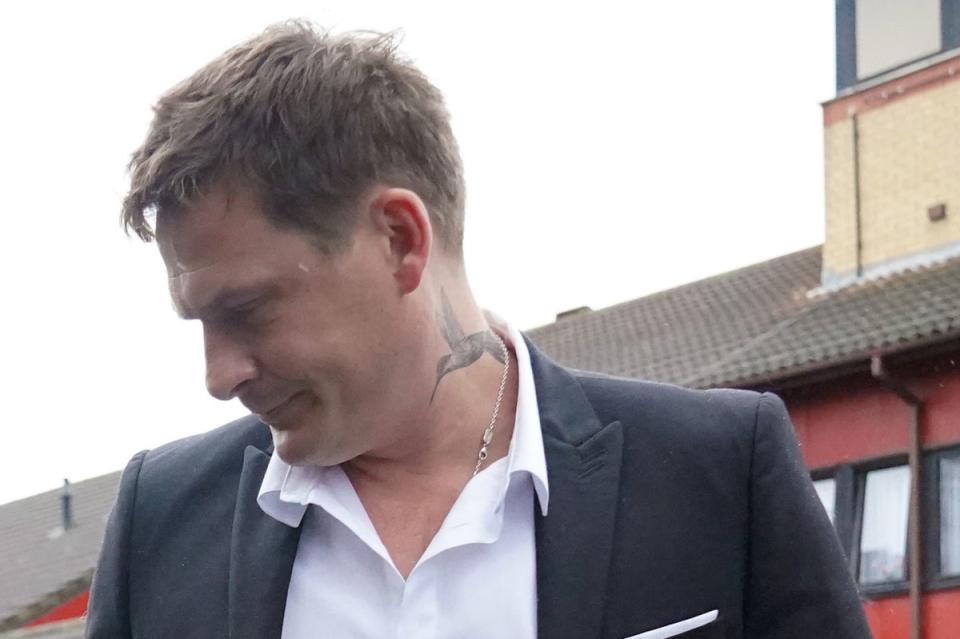 Lee Ryan appearing at court on Thursday (PA)