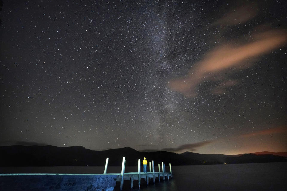 The Milky Way seen above Derwentwater in the Lake District.