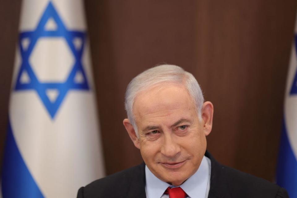 Israeli Prime Minister Benjamin Netanyahu attends the weekly cabinet meeting at his office in Jerusalem on September 27, 2023. <span class="copyright">Abir Sultan—Pool/AFP/Getty Images</span>