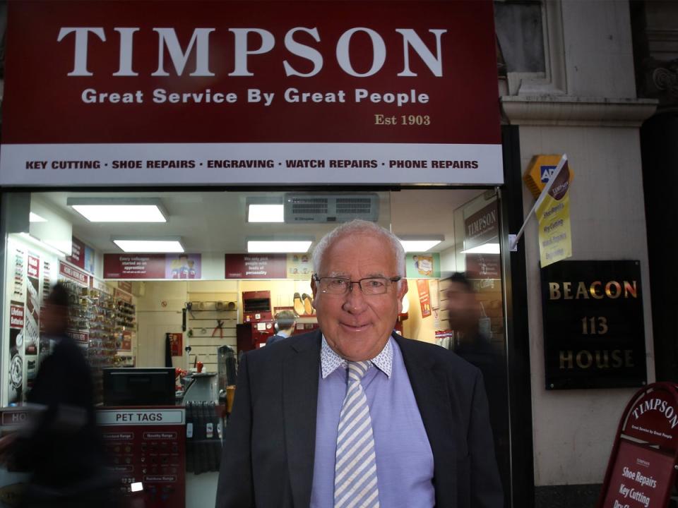 John Timpson, Chairman of Timpson shoe repairers (Peter Macdiarmid)