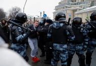 Navalny supporters protest his arrest in Moscow