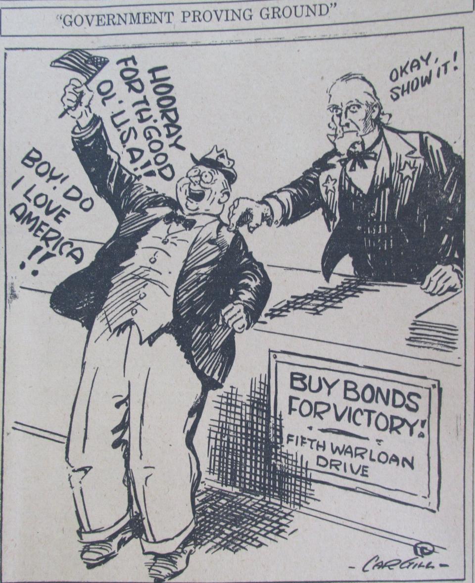 A cartoon in the StarNews siding with the American effort in World War II.