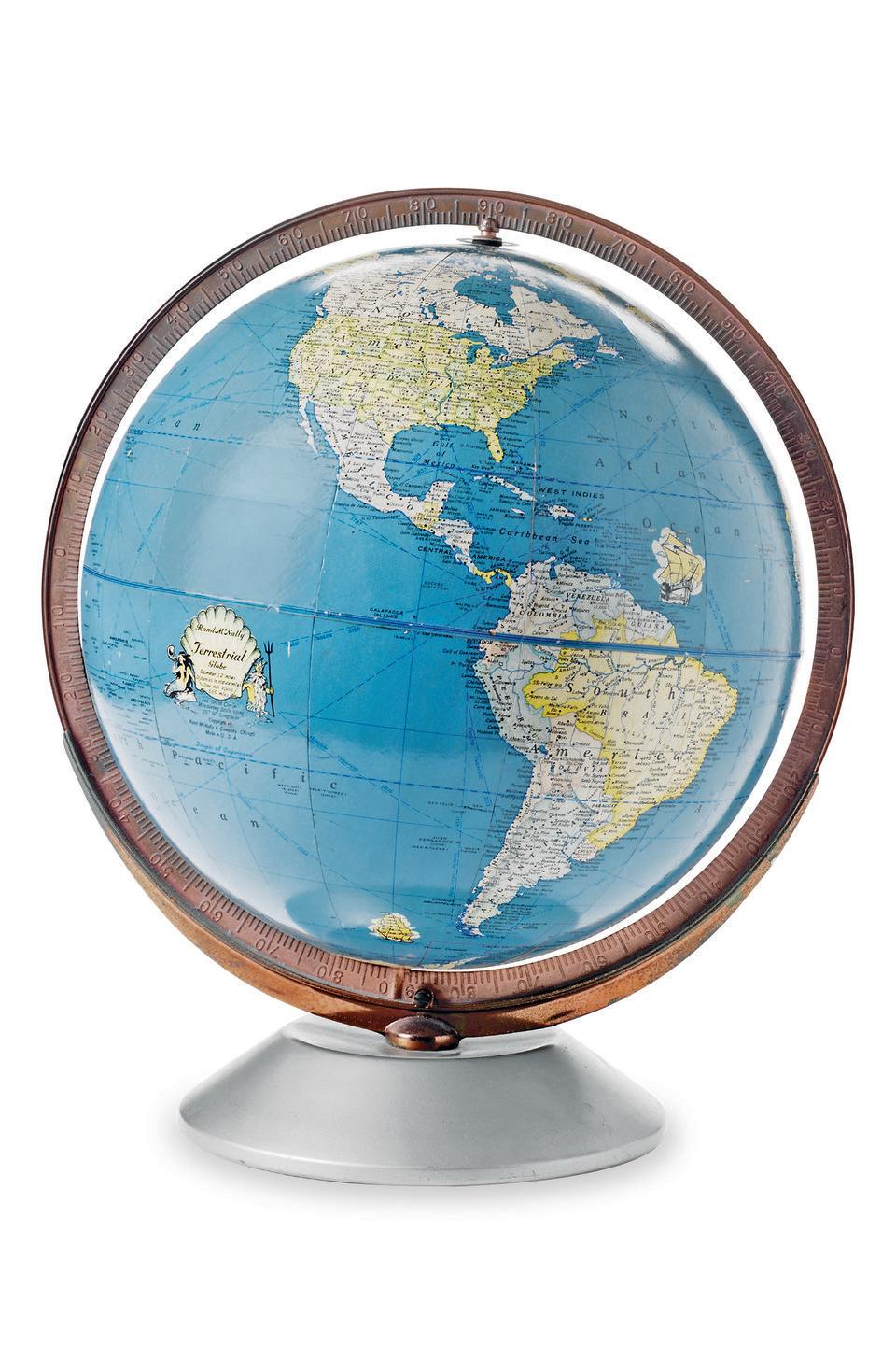 1950s Rand McNally Terrestrial Globe