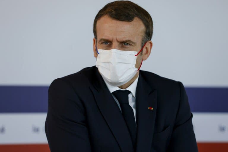 Emmanuel Macron le 4 décembre 2020 à l'hôpital Necker - Thomas SAMSON © 2019 AFP